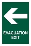 Evacuation Exit sign with left hand arrow